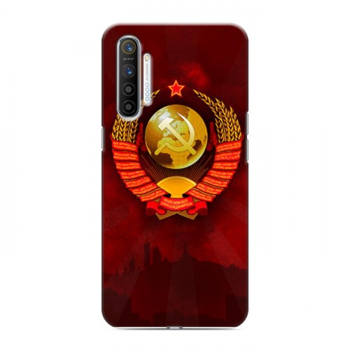 Дизайнерский силиконовый с усиленными углами чехол для Realme XT Флаг СССР