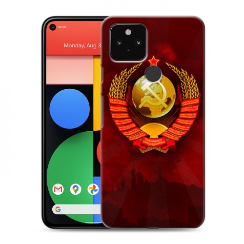 Дизайнерский пластиковый чехол для Google Pixel 5 Флаг СССР
