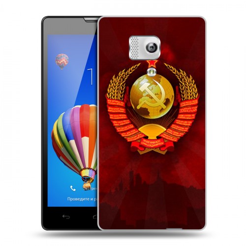 Дизайнерский силиконовый чехол для Huawei Honor 3 Флаг СССР
