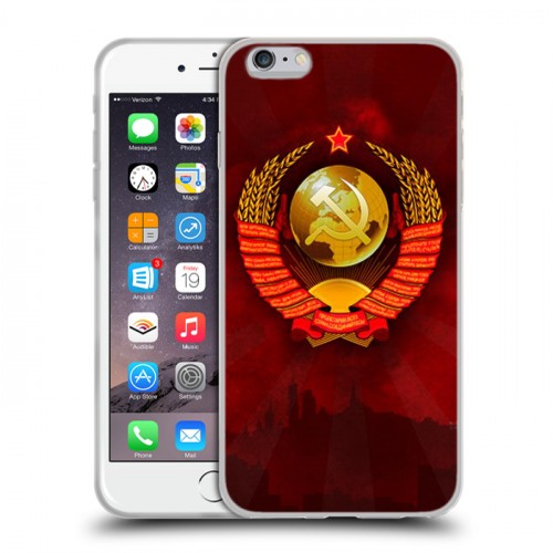 Дизайнерский силиконовый чехол для Iphone 6 Plus/6s Plus Флаг СССР