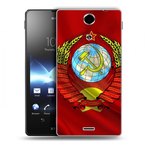 Дизайнерский пластиковый чехол для Sony Xperia TX Флаг СССР