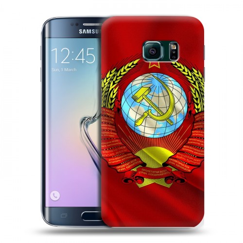 Дизайнерский пластиковый чехол для Samsung Galaxy S6 Edge Флаг СССР