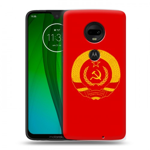 Дизайнерский силиконовый чехол для Motorola Moto G7 Флаг СССР
