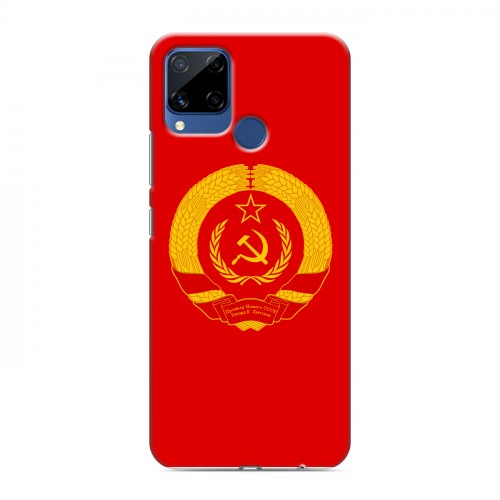 Дизайнерский силиконовый с усиленными углами чехол для Realme C15 Флаг СССР