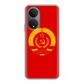 Дизайнерский силиконовый с усиленными углами чехол для Huawei Honor X7 Флаг СССР