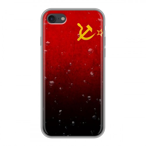 Дизайнерский силиконовый с усиленными углами чехол для Iphone 7 Флаг СССР