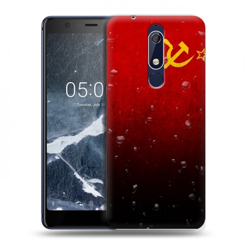 Дизайнерский пластиковый чехол для Nokia 5.1 Флаг СССР