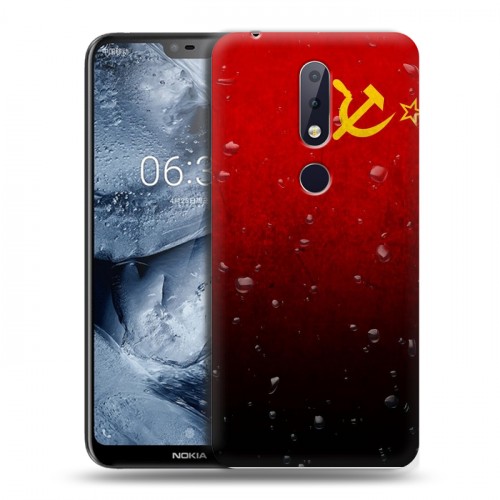 Дизайнерский пластиковый чехол для Nokia 6.1 Plus Флаг СССР