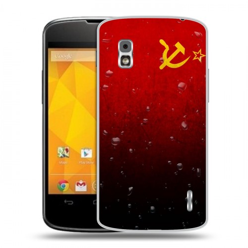 Дизайнерский пластиковый чехол для LG Google Nexus 4 Флаг СССР