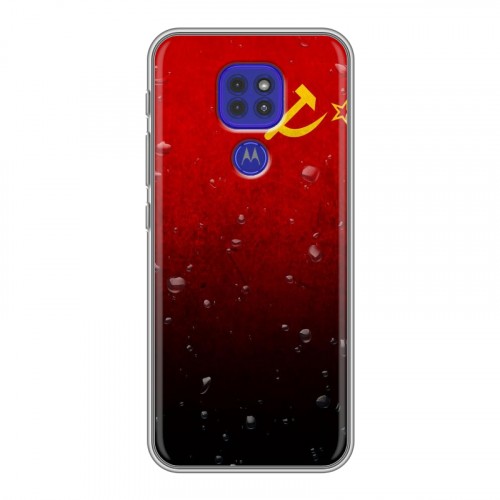 Дизайнерский силиконовый чехол для Motorola Moto G9 Play Флаг СССР