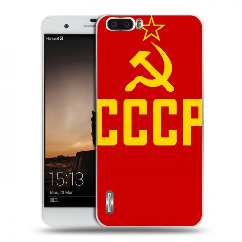 Дизайнерский пластиковый чехол для Huawei Honor 6 Plus Флаг СССР