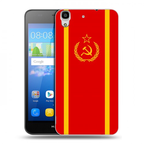 Дизайнерский пластиковый чехол для Huawei Y6 Флаг СССР