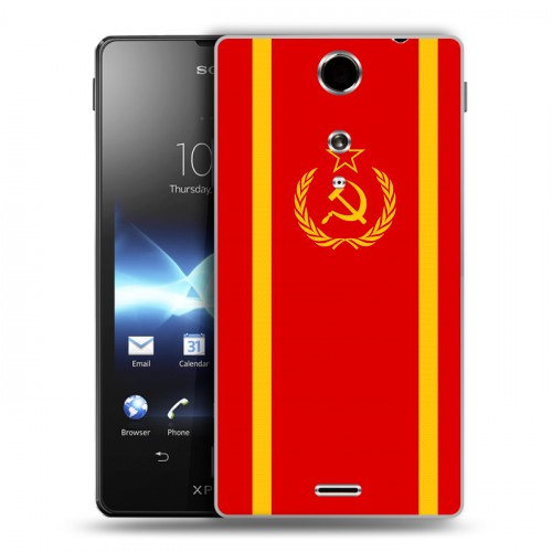Дизайнерский пластиковый чехол для Sony Xperia TX Флаг СССР