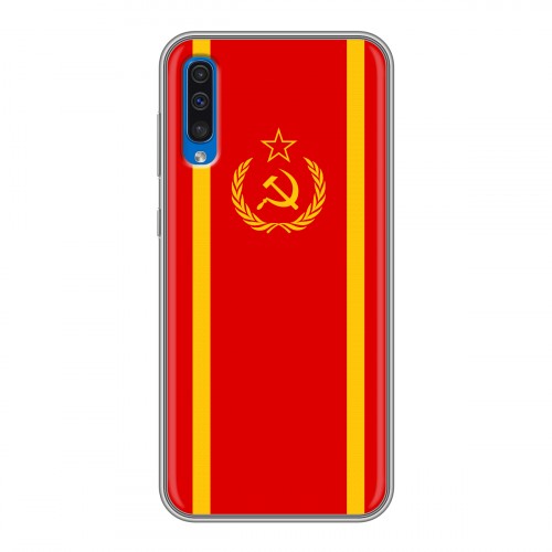 Дизайнерский силиконовый чехол для Samsung Galaxy A50 Флаг СССР