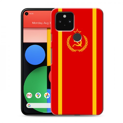 Дизайнерский пластиковый чехол для Google Pixel 5 Флаг СССР