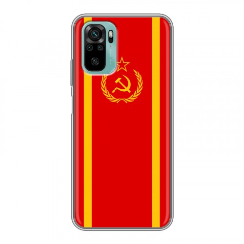 Дизайнерский силиконовый чехол для Xiaomi RedMi Note 10 Флаг СССР