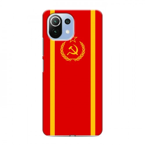 Дизайнерский силиконовый с усиленными углами чехол для Xiaomi Mi 11 Lite Флаг СССР