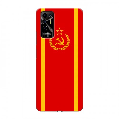 Дизайнерский силиконовый с усиленными углами чехол для Tecno Pova 2 Флаг СССР