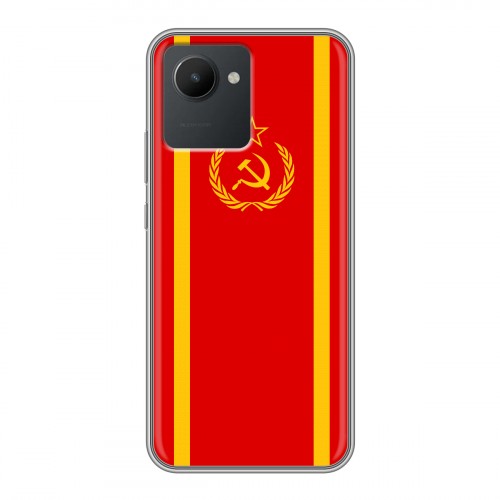 Дизайнерский силиконовый с усиленными углами чехол для Realme C30 Флаг СССР