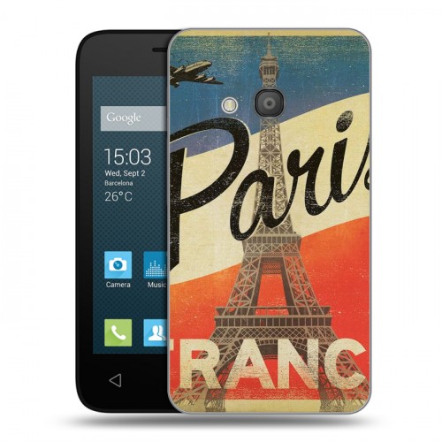 Дизайнерский пластиковый чехол для Alcatel One Touch Pixi 4 (4) Флаг Франции