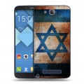Дизайнерский пластиковый чехол для Alcatel One Touch Hero Флаг Израиля