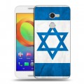 Дизайнерский пластиковый чехол для Alcatel A3 Флаг Израиля