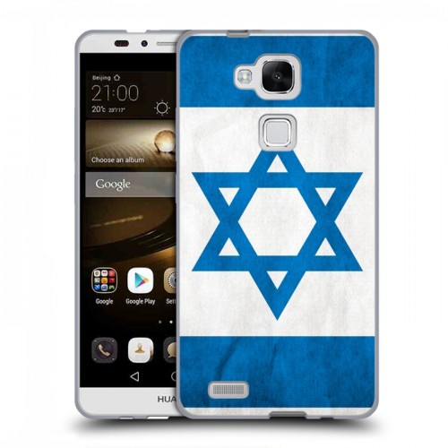 Дизайнерский пластиковый чехол для Huawei Ascend Mate 7 Флаг Израиля