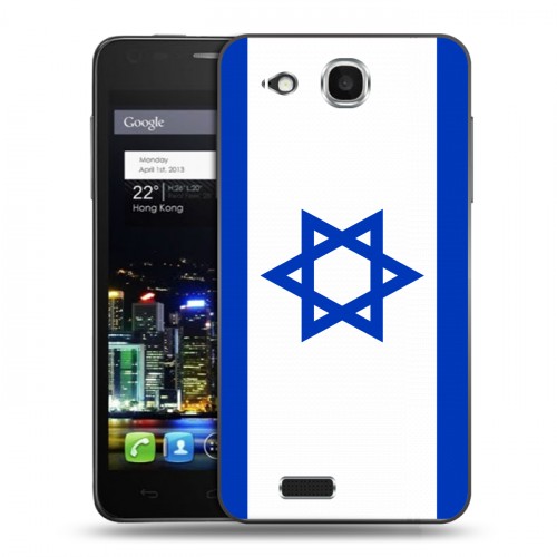 Дизайнерский пластиковый чехол для Alcatel One Touch Idol Ultra Флаг Израиля