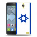 Дизайнерский пластиковый чехол для Alcatel One Touch Idol X Флаг Израиля