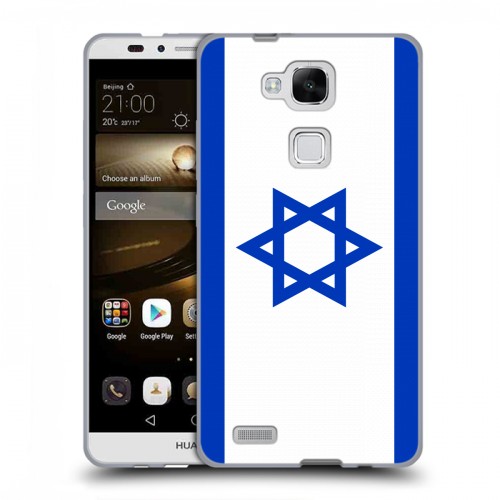 Дизайнерский пластиковый чехол для Huawei Ascend Mate 7 Флаг Израиля
