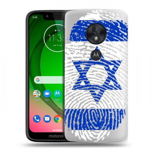 Дизайнерский пластиковый чехол для Motorola Moto G7 Play Флаг Израиля
