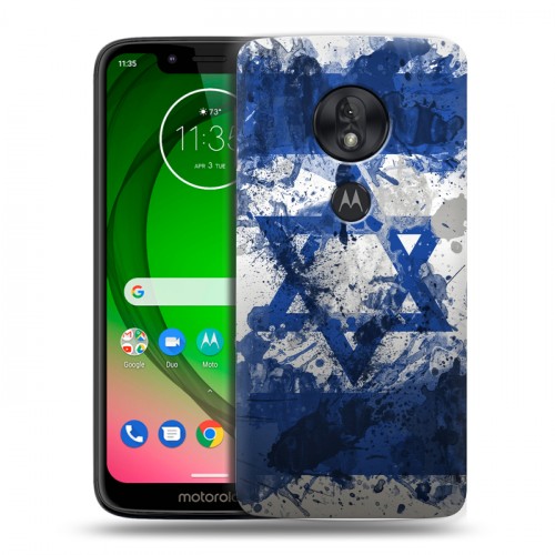 Дизайнерский пластиковый чехол для Motorola Moto G7 Play Флаг Израиля