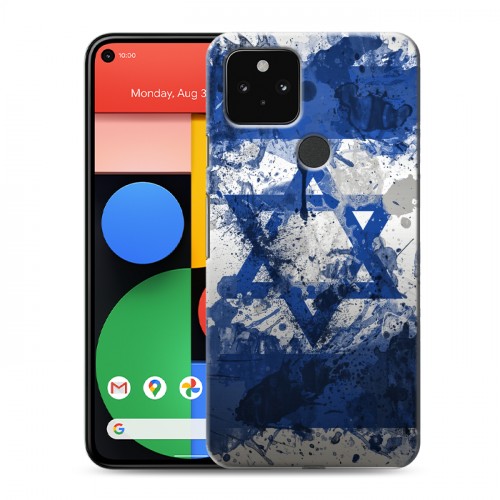 Дизайнерский пластиковый чехол для Google Pixel 5 Флаг Израиля