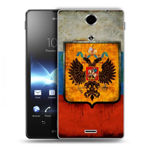 Дизайнерский пластиковый чехол для Sony Xperia TX Российский флаг