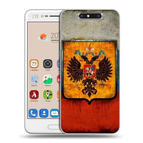 Дизайнерский пластиковый чехол для ZTE Blade V8 Российский флаг