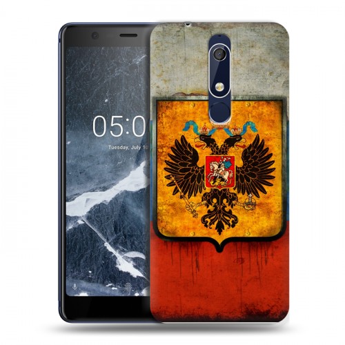 Дизайнерский пластиковый чехол для Nokia 5.1 Российский флаг