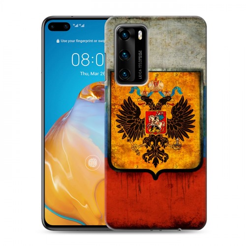 Дизайнерский пластиковый чехол для Huawei P40 Российский флаг