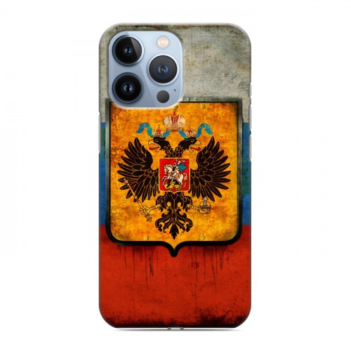 Дизайнерский силиконовый чехол для Iphone 13 Pro Российский флаг