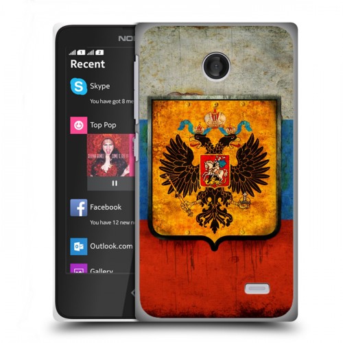 Дизайнерский пластиковый чехол для Nokia X Российский флаг