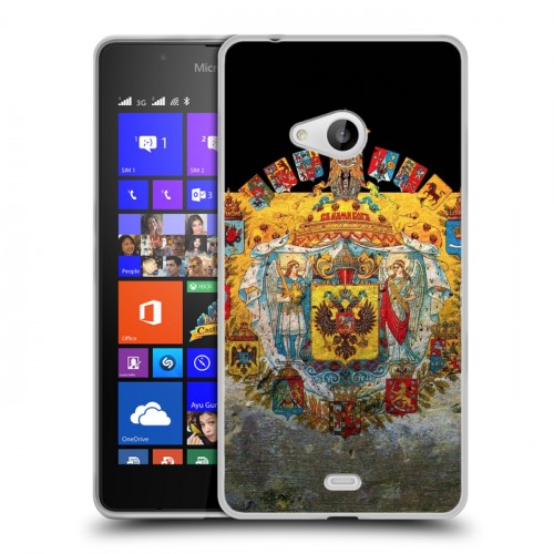 Дизайнерский пластиковый чехол для Microsoft Lumia 540 Российский флаг