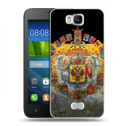 Дизайнерский пластиковый чехол для Huawei Y5c Российский флаг