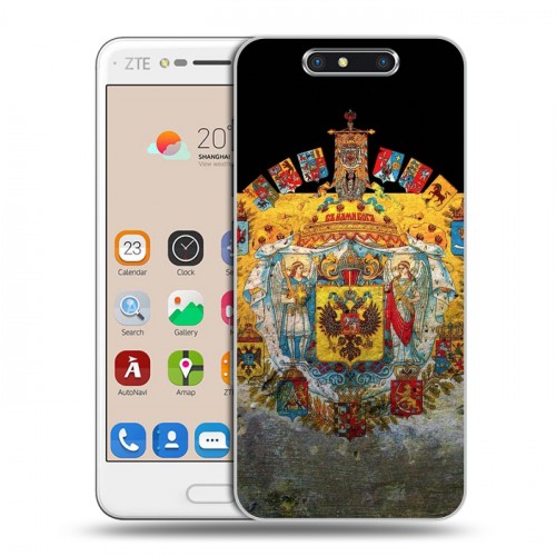 Дизайнерский пластиковый чехол для ZTE Blade V8 Российский флаг