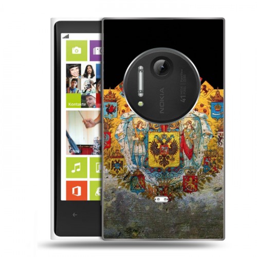 Дизайнерский пластиковый чехол для Nokia Lumia 1020 Российский флаг