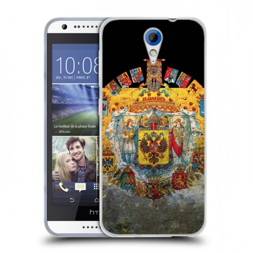 Дизайнерский пластиковый чехол для HTC Desire 620 Российский флаг