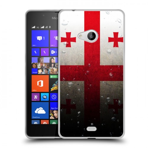 Дизайнерский пластиковый чехол для Microsoft Lumia 540 Флаг Грузии