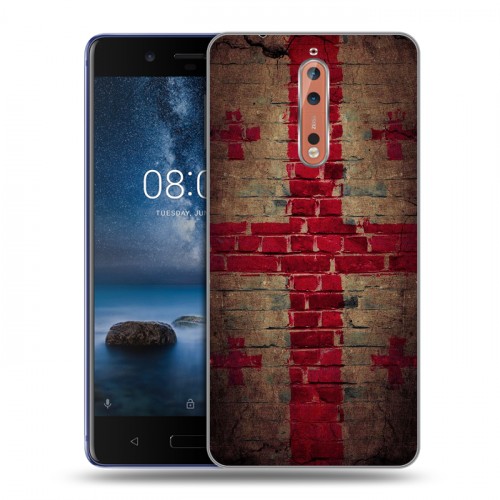 Дизайнерский пластиковый чехол для Nokia 8 Флаг Грузии