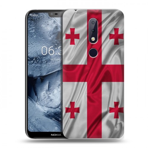 Дизайнерский пластиковый чехол для Nokia 6.1 Plus Флаг Грузии