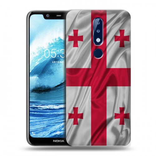 Дизайнерский пластиковый чехол для Nokia 5.1 Plus Флаг Грузии