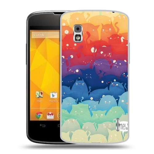 Дизайнерский пластиковый чехол для LG Google Nexus 4 Кошки