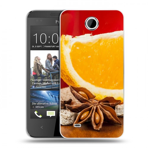 Дизайнерский пластиковый чехол для HTC Desire 300 Апельсины